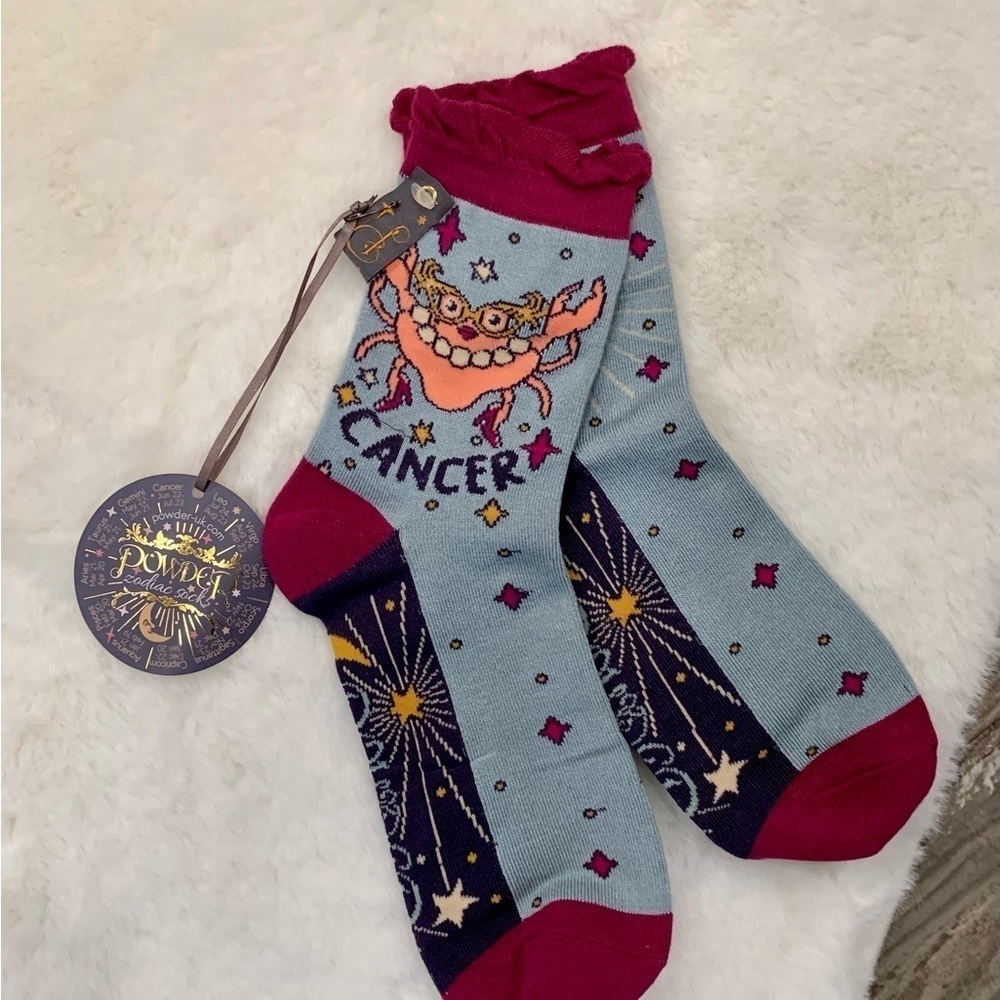 Powder Design Inc UK Zodiac Cancer 🦀 Socks - NWT